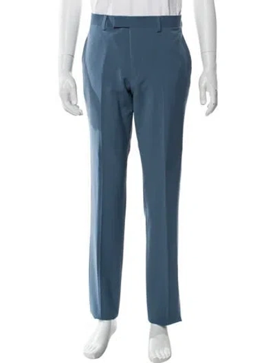 Pre-owned Sandro Virgin Wool Dress Pants W/ Tags In Blue