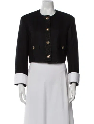 Pre-owned Sandro Virgin Wool Evening Jacket In Black