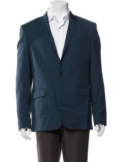 Pre-owned Sandro Virgin Wool Jacket In Blue