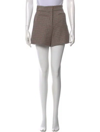 Pre-owned Sandro Virgin Wool Mini Shorts In Brown
