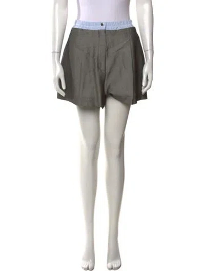 Pre-owned Sandro Virgin Wool Mini Shorts In Grey