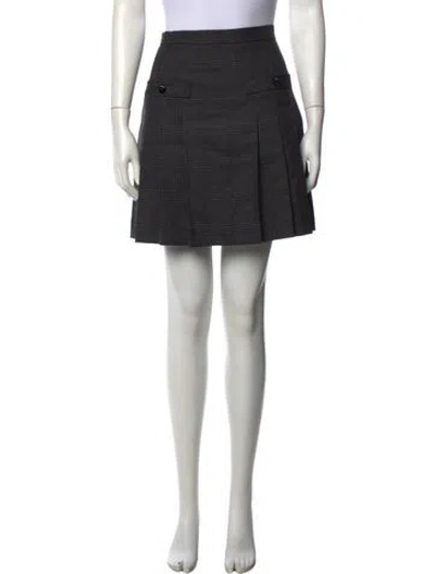Pre-owned Sandro Virgin Wool Mini Skirt In Black