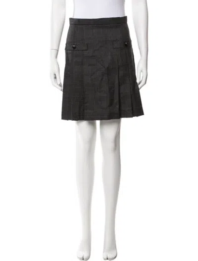 Pre-owned Sandro Virgin Wool Mini Skirt In Black