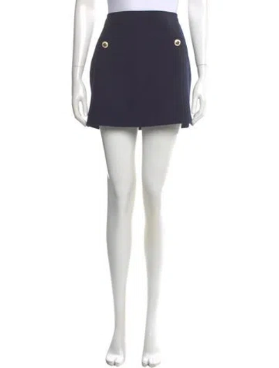 Pre-owned Sandro Virgin Wool Mini Skirt In Blue
