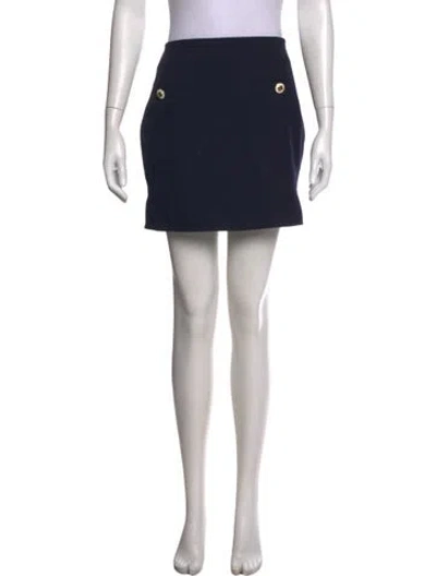 Pre-owned Sandro Virgin Wool Mini Skirt In Blue