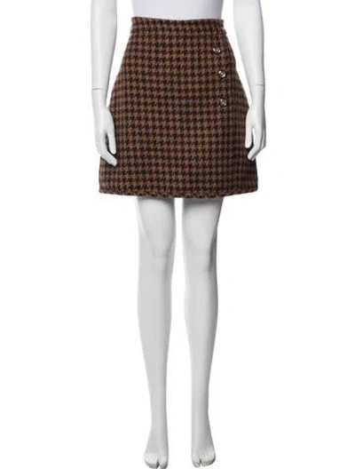 Pre-owned Sandro Virgin Wool Mini Skirt W/ Tags In Brown