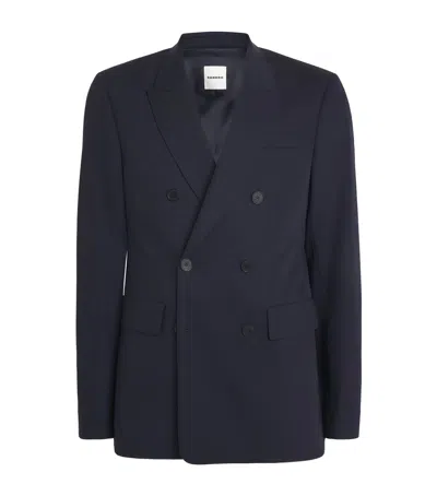 Sandro Virgin Wool New Croise Blazer In Black