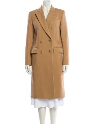 Pre-owned Sandro Virgin Wool Peacoat In Brown