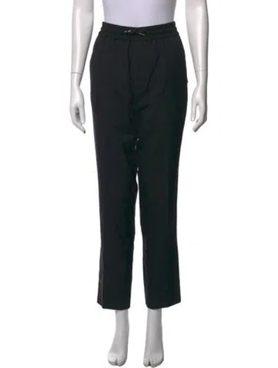 Pre-owned Sandro Virgin Wool Straight Leg Pants In Black