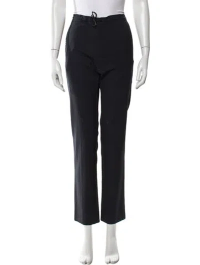 Pre-owned Sandro Virgin Wool Straight Leg Pants In Blue