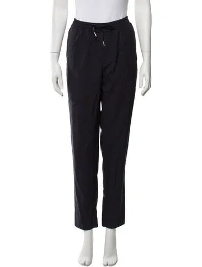 Pre-owned Sandro Virgin Wool Straight Leg Pants In Blue