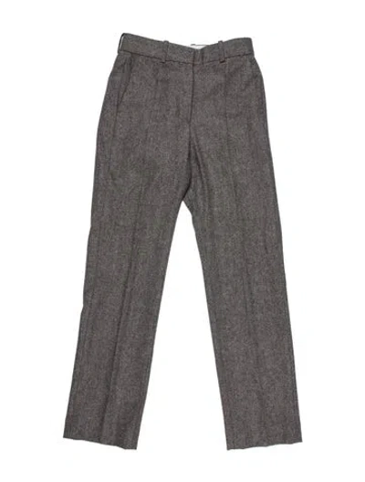 Pre-owned Sandro Virgin Wool Straight Leg Pants In Gray