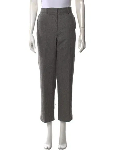 Pre-owned Sandro Virgin Wool Straight Leg Pants In Grey