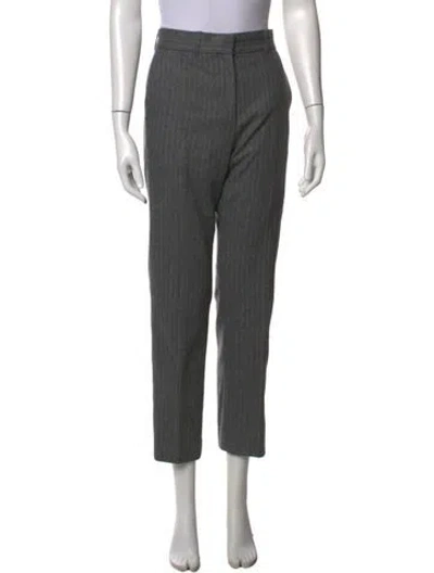 Pre-owned Sandro Virgin Wool Straight Leg Pants In Grey