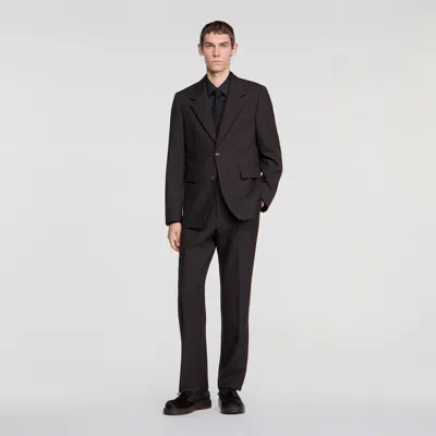 Sandro Virgin Wool Suit Jacket In Multi