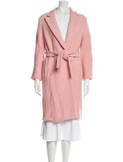 Pre-owned Sandro Virgin Wool Trench Coat In Pink