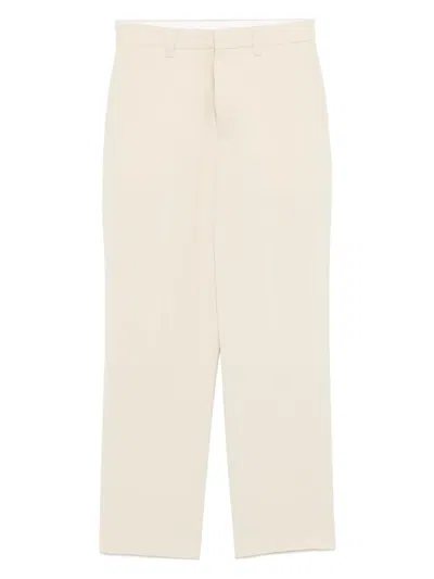 Sandro Virgin Wool Trousers In Neutral