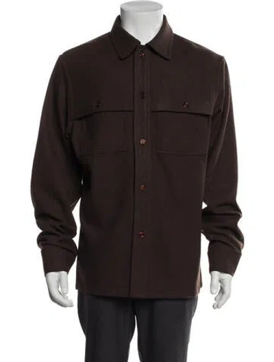 Pre-owned Sandro Virgin Wool Utility Jacket W/ Tags In Brown