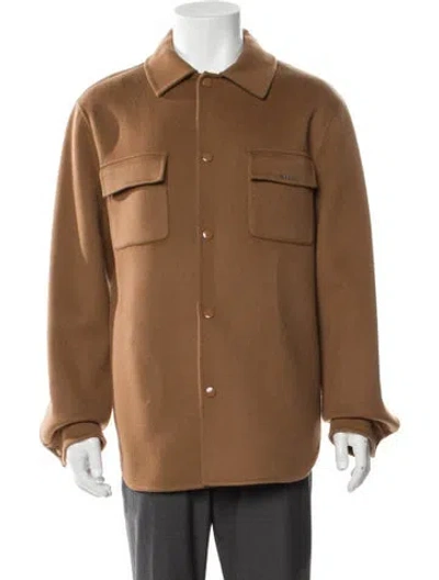 Pre-owned Sandro Virgin Wool Utility Jacket W/ Tags In Brown