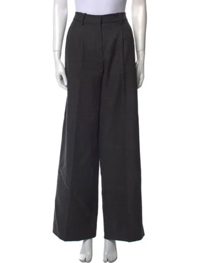 Pre-owned Sandro Virgin Wool Wide Leg Pants In Gray