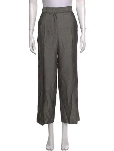 Pre-owned Sandro Virgin Wool Wide Leg Pants In Grey
