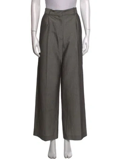 Pre-owned Sandro Virgin Wool Wide Leg Pants In Grey