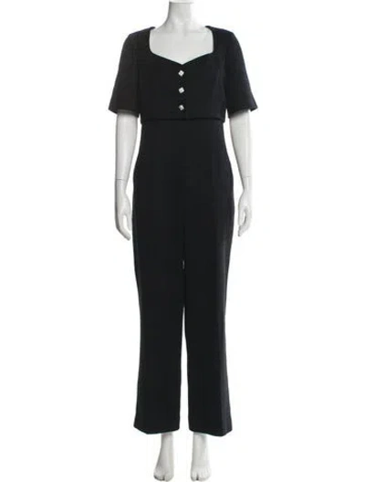 Pre-owned Sandro V-neck Jumpsuit In Black