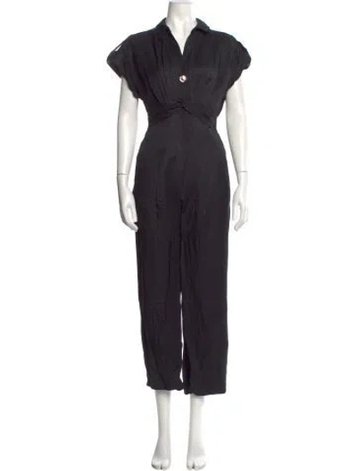 Pre-owned Sandro V-neck Jumpsuit In Black