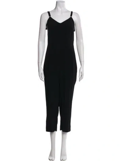 Pre-owned Sandro V-neck Jumpsuit In Black