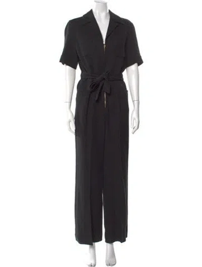 Pre-owned Sandro V-neck Jumpsuit In Black