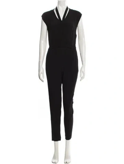 Pre-owned Sandro V-neck Jumpsuit In Black