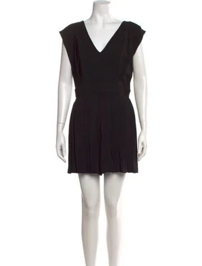 Pre-owned Sandro V-neck Jumpsuit In Black