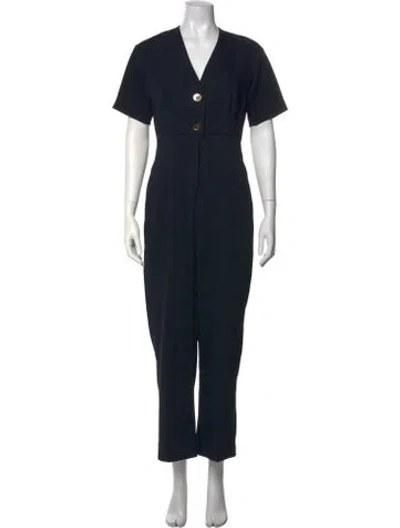 Pre-owned Sandro V-neck Jumpsuit In Black
