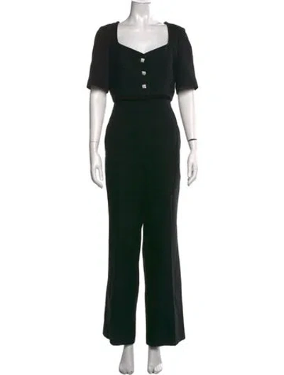 Pre-owned Sandro V-neck Jumpsuit In Black