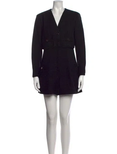 Pre-owned Sandro V-neck Jumpsuit In Black