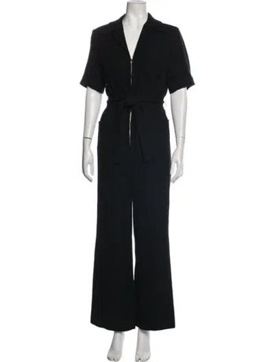 Pre-owned Sandro V-neck Jumpsuit In Black
