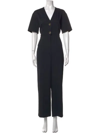 Pre-owned Sandro V-neck Jumpsuit In Blue