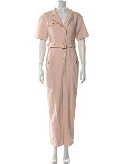Pre-owned Sandro V-neck Jumpsuit In Pink