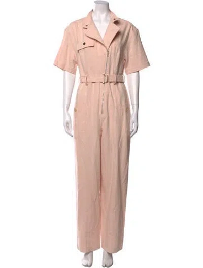 Pre-owned Sandro V-neck Jumpsuit In Pink