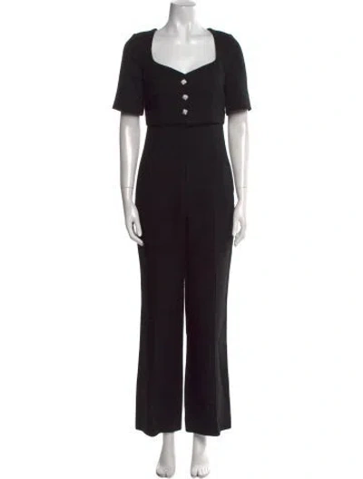 Pre-owned Sandro V-neck Jumpsuit W/ Tags In Black