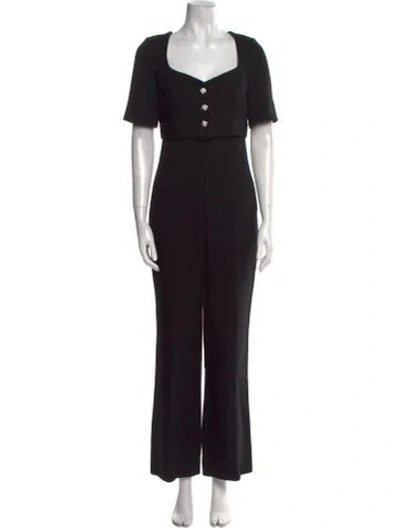 Pre-owned Sandro V-neck Jumpsuit W/ Tags In Black
