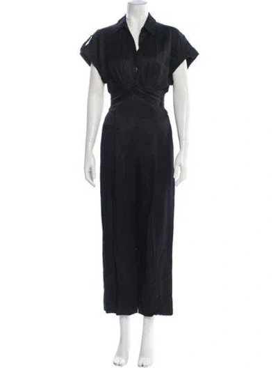 Pre-owned Sandro V-neck Jumpsuit W/ Tags In Black