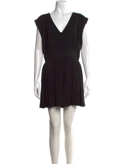Pre-owned Sandro V-neck Jumpsuit W/ Tags In Black