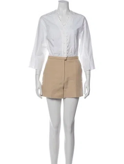 Pre-owned Sandro V-neck Jumpsuit In White