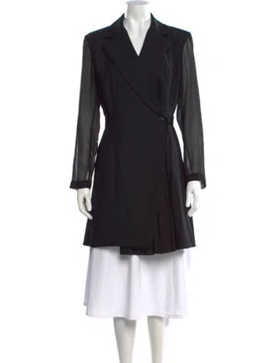 Pre-owned Sandro V-neck Knee-length Dress In Black