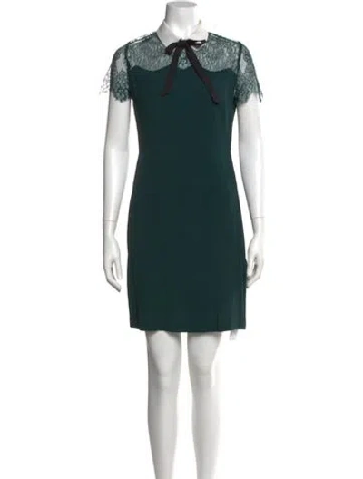 Pre-owned Sandro V-neck Knee-length Dress In Green