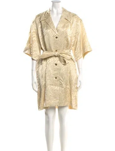 Pre-owned Sandro V-neck Knee-length Dress W/ Tags In Neutral