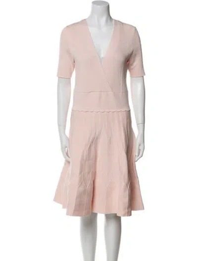Pre-owned Sandro V-neck Knee-length Dress W/ Tags In Pink