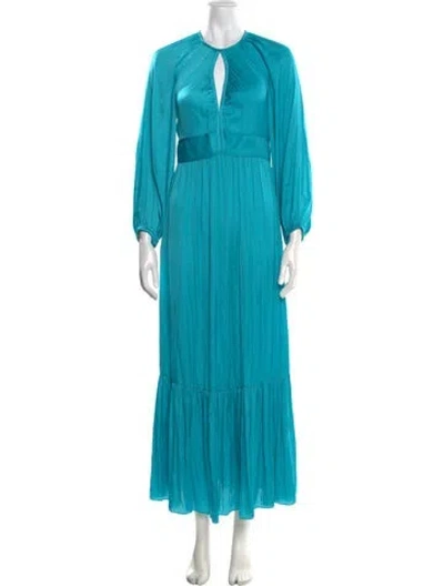 Pre-owned Sandro V-neck Long Dress W/ Tags In Blue