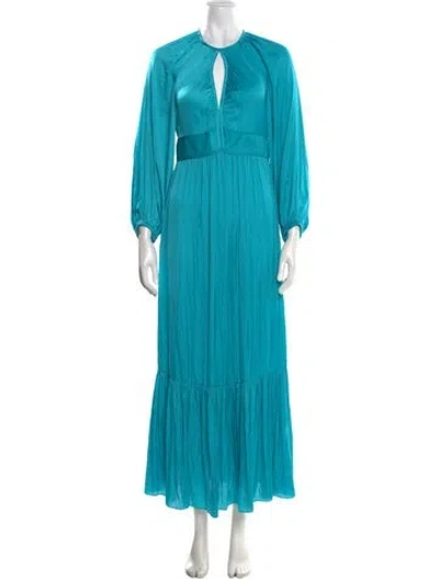 Pre-owned Sandro V-neck Long Dress W/ Tags In Blue